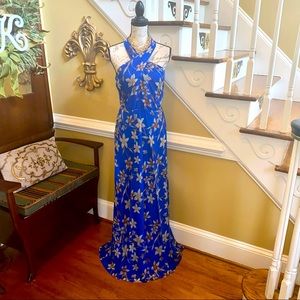 Ralph Lauren criss cross halter maxi dress